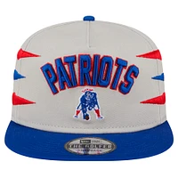 Casquette de golf athlétique à visière snapback New Era Stone/Royal New England Patriots pour homme