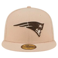 Men's New Era Tan England Patriots Candied Pecan 59FIFTY Fitted Hat