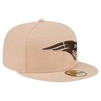 Men's New Era Tan England Patriots Candied Pecan 59FIFTY Fitted Hat