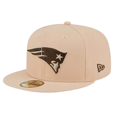 Men's New Era Tan England Patriots Candied Pecan 59FIFTY Fitted Hat