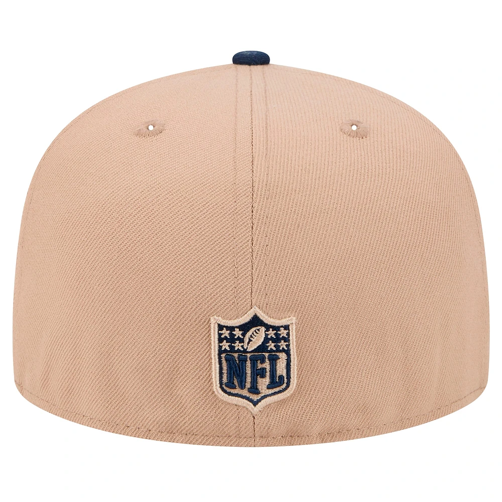 Men's New Era Tan England Patriots  Logo Main 59FIFTY Fitted Hat