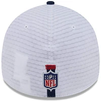 Men's New Era White/Navy England Patriots 2024 NFL Training Camp 39THIRTY Flex Hat