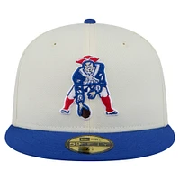 Casquette ajustée New Era England Patriots Throwback Main 59FIFTY pour homme, blanc/bleu roi