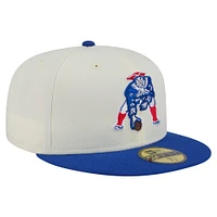 Casquette ajustée New Era England Patriots Throwback Main 59FIFTY pour homme, blanc/bleu roi