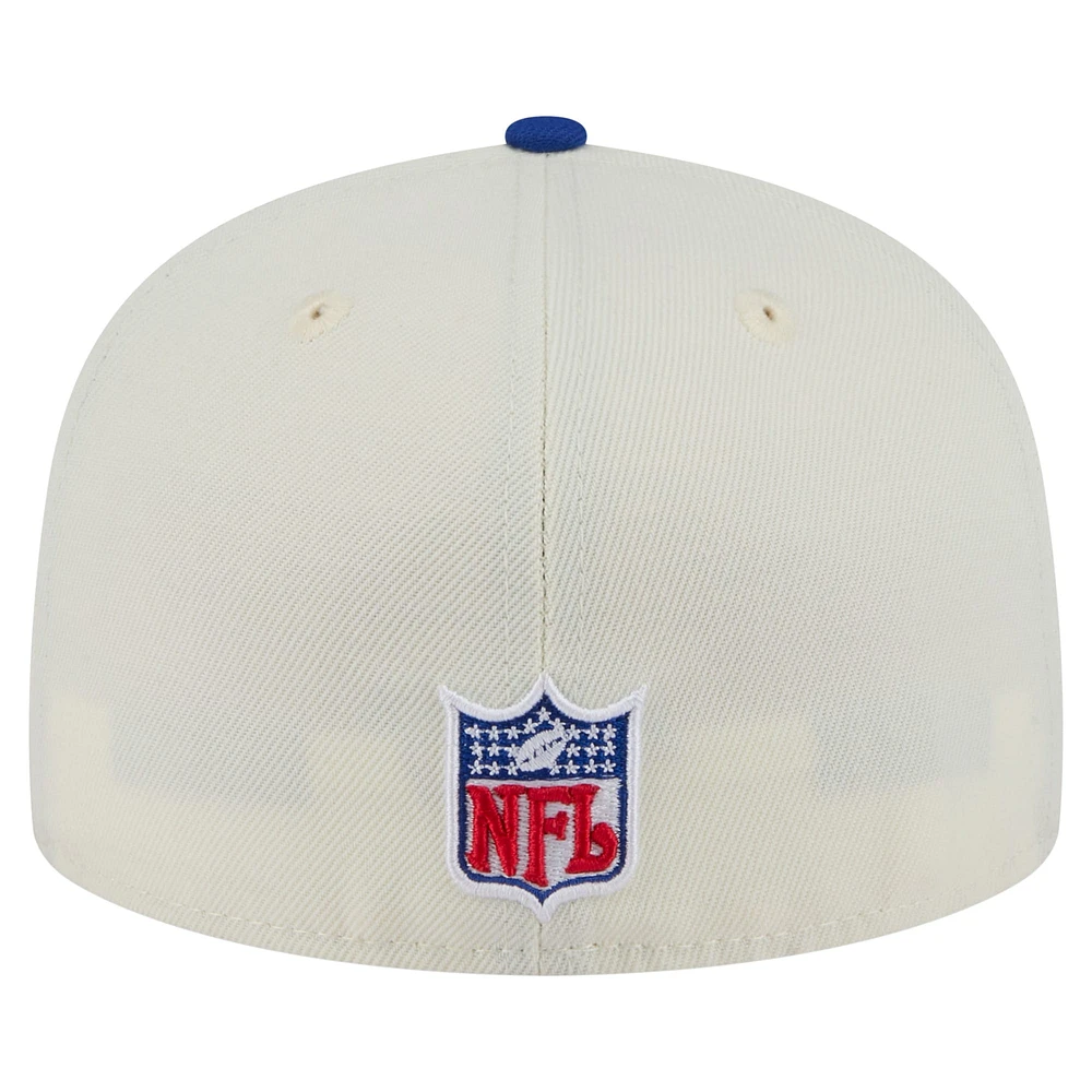 Casquette ajustée New Era England Patriots Throwback Main 59FIFTY pour homme, blanc/bleu roi