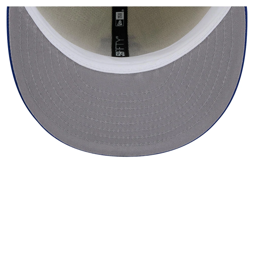 Casquette ajustée New Era England Patriots Throwback Main 59FIFTY pour homme, blanc/bleu roi