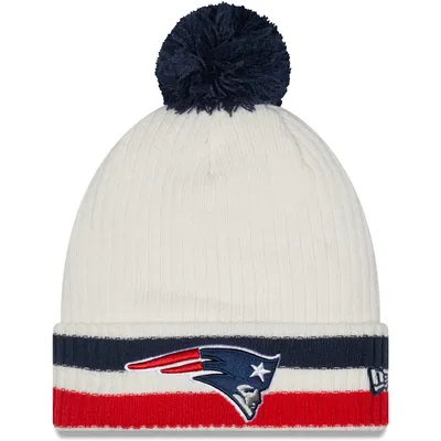 New Era Men's New England Patriots Heather Grey Pom Knit Beanie