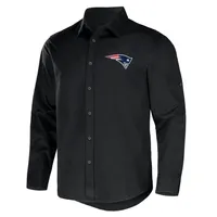 Collection NFL x Darius Rucker pour hommes par Fanatics Chemise boutonnée à manches longues en sergé convertible noire des New England Patriots