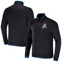 Men's NFL x Darius Rucker Collection by Fanatics Black New England Patriots Logo Quarter-Zip Top