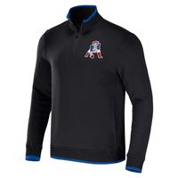 Men's NFL x Darius Rucker Collection by Fanatics Black New England Patriots Logo Quarter-Zip Top