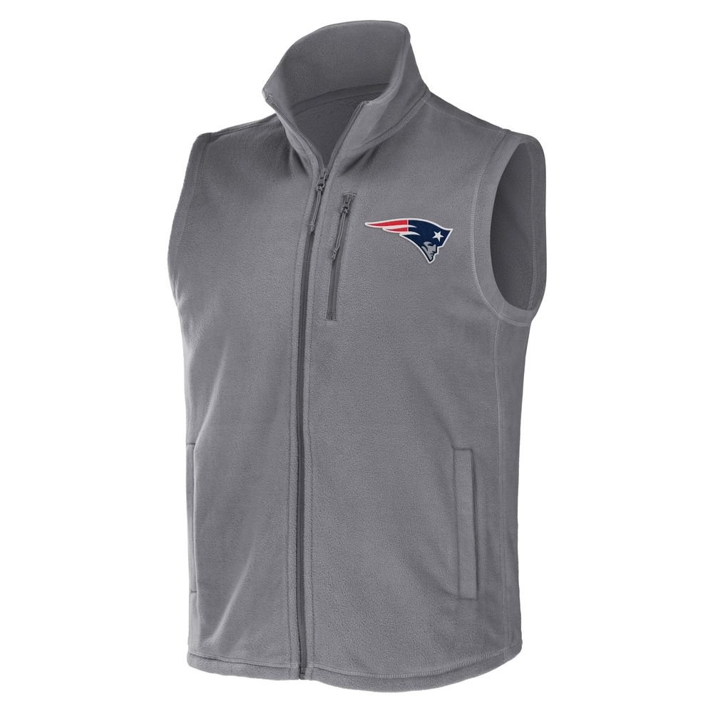 Men's NFL x Darius Rucker Collection by Fanatics Gray New England Patriots Polar Fleece Full-Zip Vest