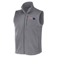 Men's NFL x Darius Rucker Collection by Fanatics Gray New England Patriots Polar Fleece Full-Zip Vest