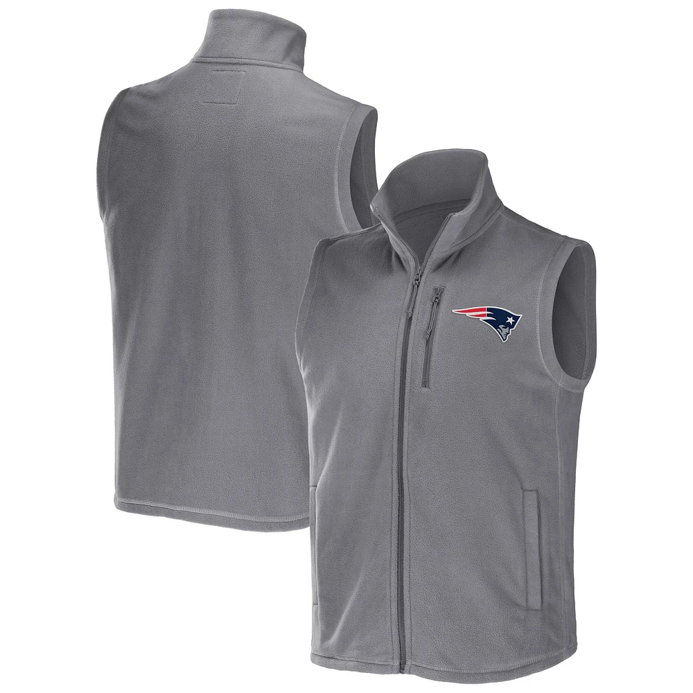 Gilet polaire zippé pour homme de la collection NFL x Darius Rucker Fanatics, gris, New England Patriots