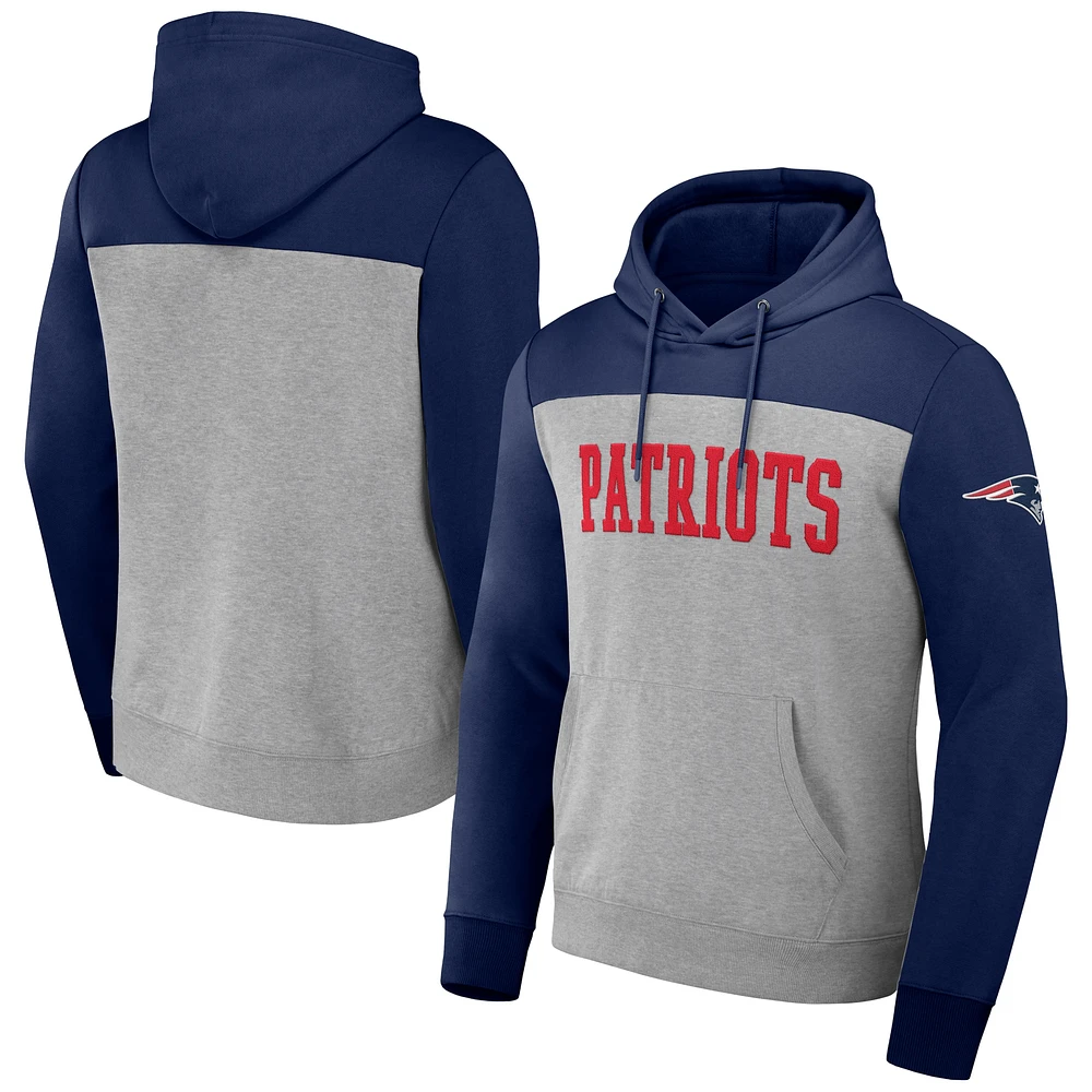 Collection NFL x Darius Rucker pour hommes par Fanatics Heather Grey New England Patriots Sweat à capuche color block