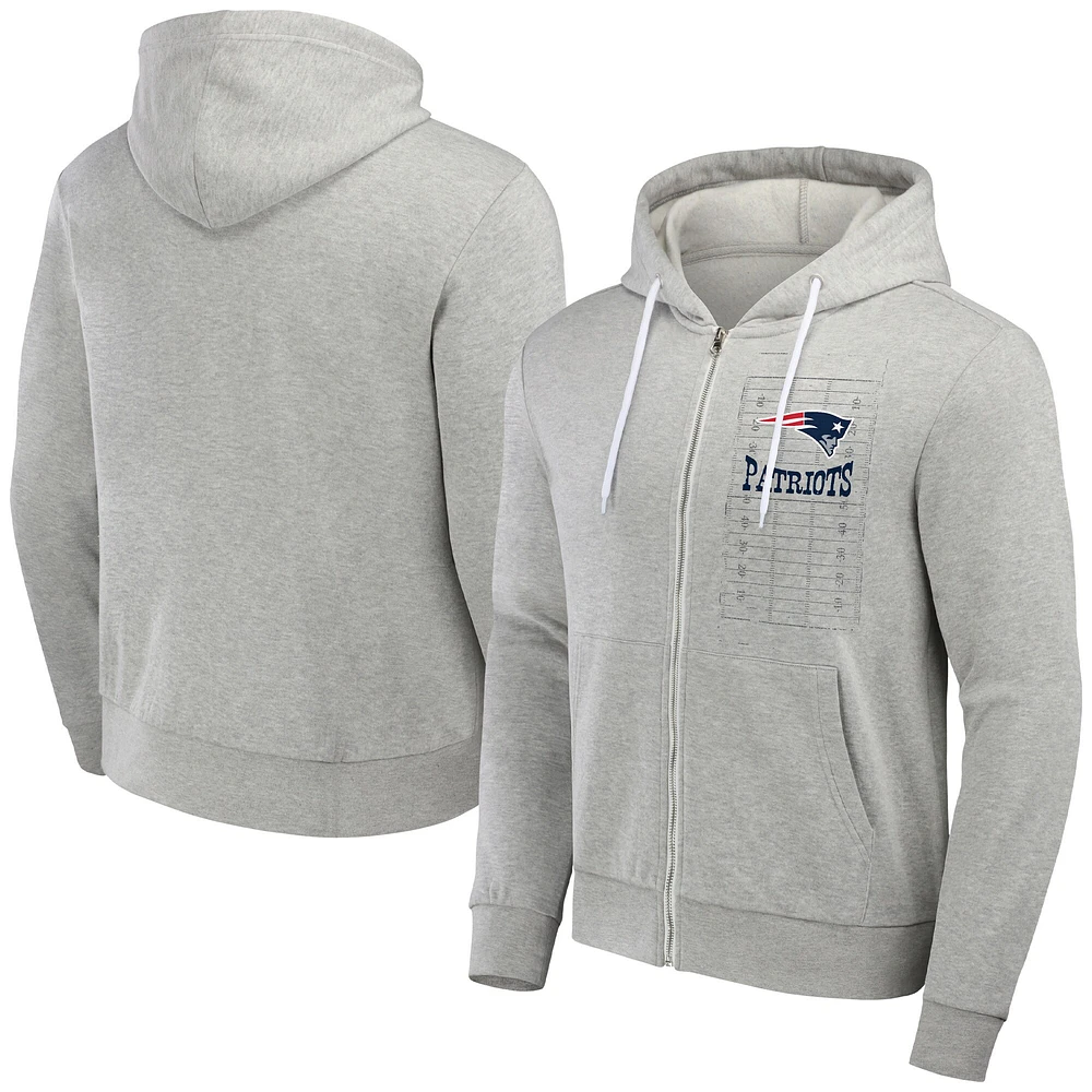 Collection NFL x Darius Rucker pour homme par Fanatics gris chiné New England Patriots Domestic Full-Zip Hoodie