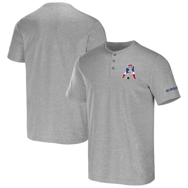 Collection NFL x Darius Rucker pour homme par Fanatics T-shirt gris chiné New England Patriots Henley