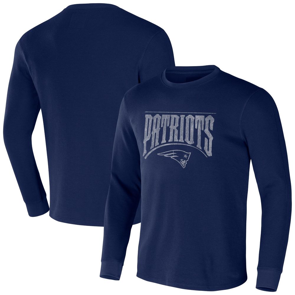 NFL New England Patriots Long Sleeve T Shirt Navy BLue Men's 2XL