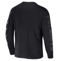 Men's NFL x Staple Black New England Patriots World Renowned Long Sleeve T-Shirt