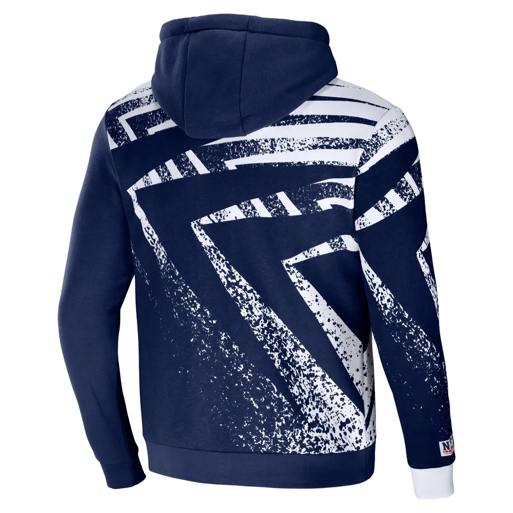 Sweat à capuche imprimé intégral pour hommes NFL x Staple bleu marine New England Patriots