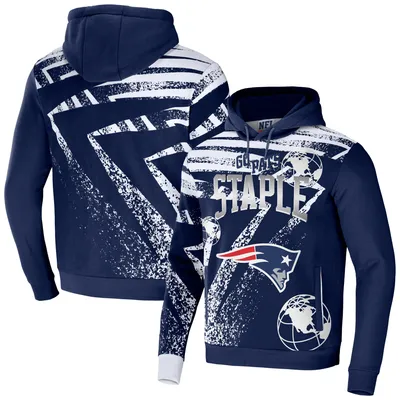 Sweat à capuche imprimé intégral pour hommes NFL x Staple bleu marine New England Patriots