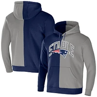 Sweat à capuche logo fendu NFL x Staple bleu marine pour hommes des New England Patriots