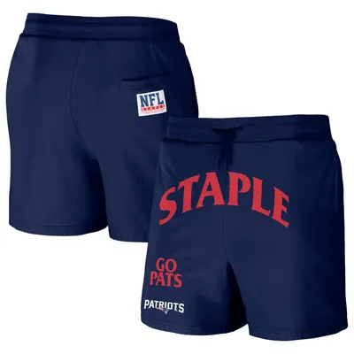 New England Patriots NFL x Staple Throwback Vintage Wash Fleece Shorts - Navy