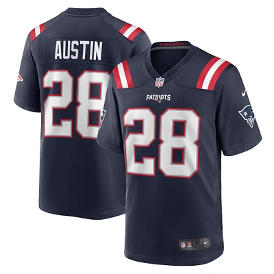 Maillot de match Nike Alex Austin bleu marine des New England Patriots pour homme