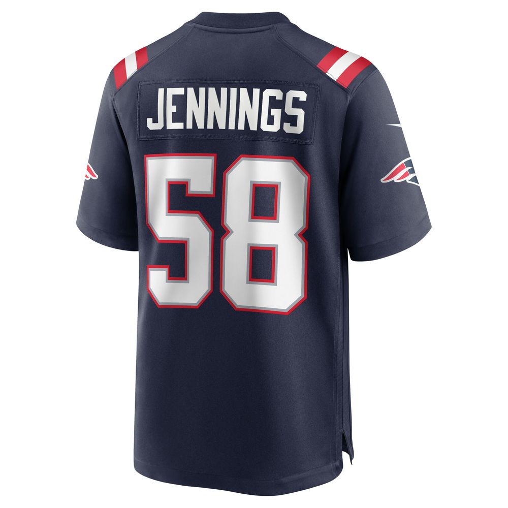 Men's Nike Anfernee Jennings Navy New England Patriots Team Game Jersey