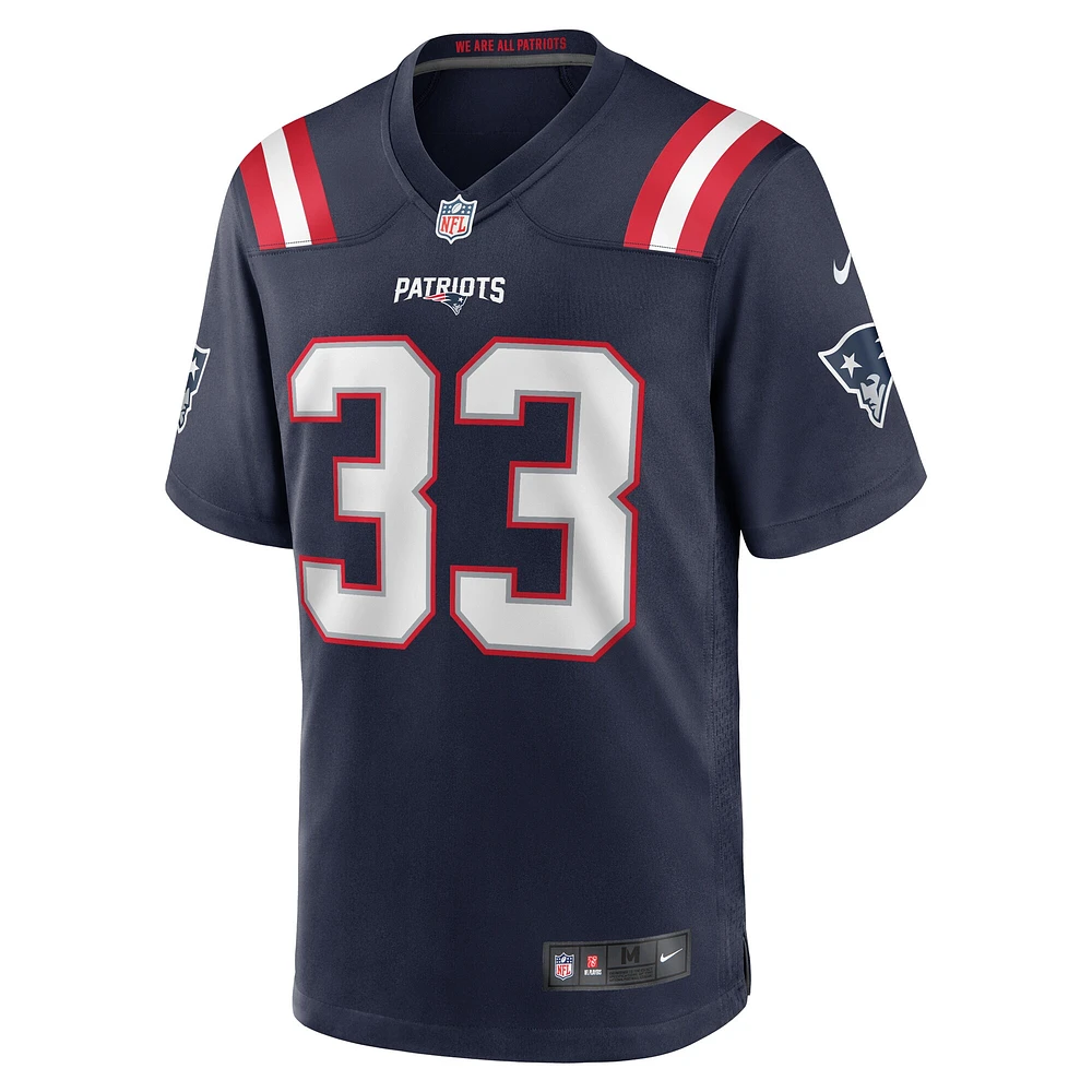 Maillot de match l'équipe Nike Anfernee Jennings pour hommes, bleu marine, New England Patriots