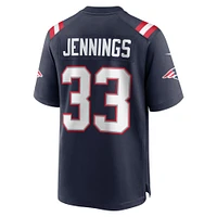 Maillot de match l'équipe Nike Anfernee Jennings pour hommes, bleu marine, New England Patriots