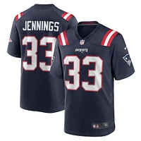 Maillot de match l'équipe Nike Anfernee Jennings pour hommes, bleu marine, New England Patriots