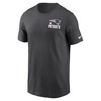 T-shirt essentiel Blitz des Patriots de la Nouvelle-Angleterre Nike anthracite pour homme