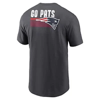 T-shirt essentiel Blitz des Patriots de la Nouvelle-Angleterre Nike anthracite pour homme