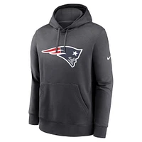 Men's Nike Anthracite New England Patriots Club Logo Pullover Hoodie