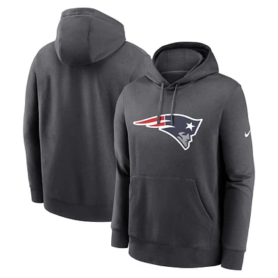 Sweat à capuche Nike Anthracite New England Patriots Club Logo pour homme