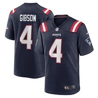 Maillot de match Nike Antonio Gibson bleu marine des New England Patriots pour homme