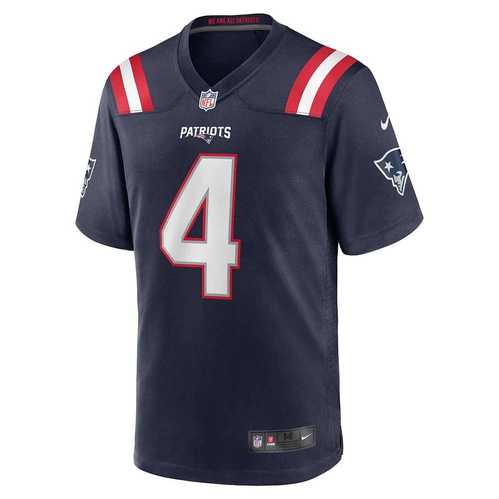 Maillot de match Nike Antonio Gibson bleu marine des New England Patriots pour homme