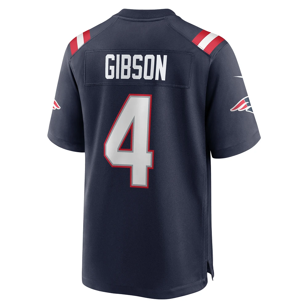 Maillot de match Nike Antonio Gibson bleu marine des New England Patriots pour homme