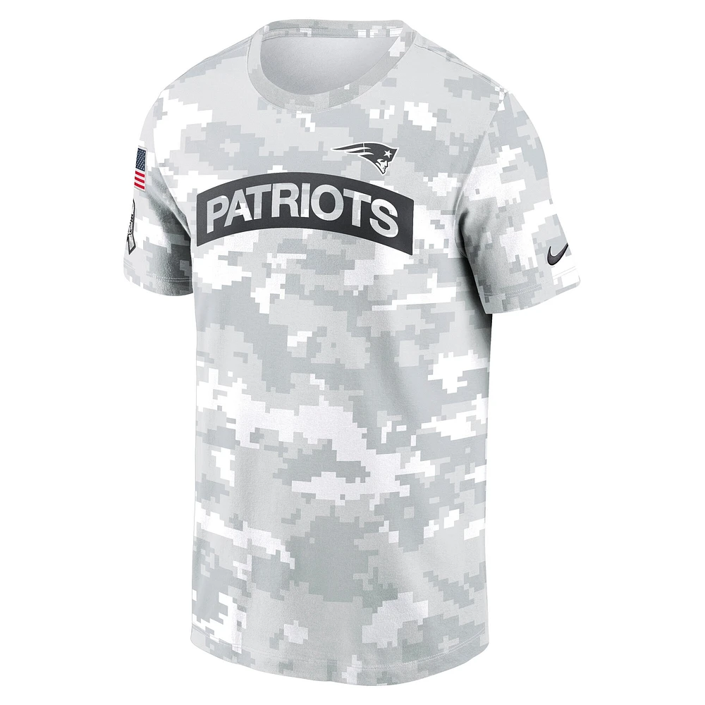 Men's Nike Arctic Camo New England Patriots 2024 Salute To Service Performance T-Shirt