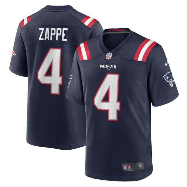 Maillot Nike Bailey Zappe pour homme, bleu marine, joueur de match des New England Patriots