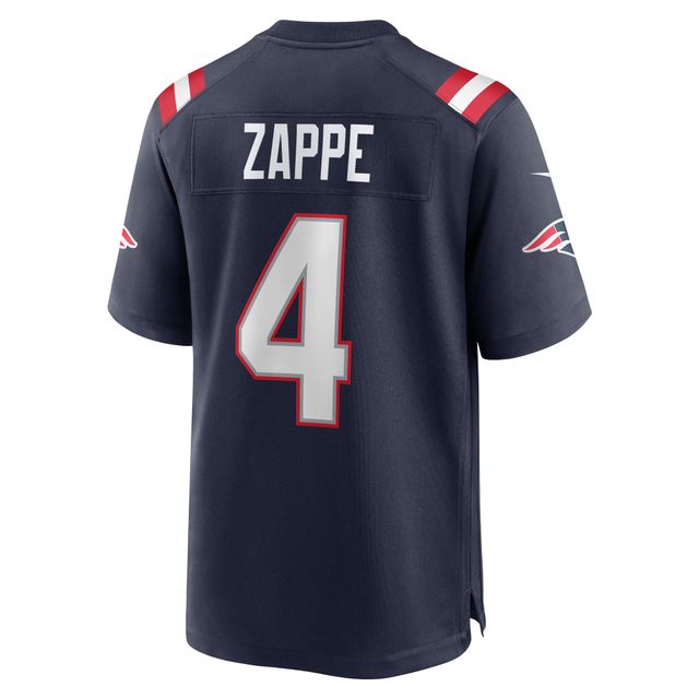 Maillot Nike Bailey Zappe pour homme, bleu marine, joueur de match des New England Patriots