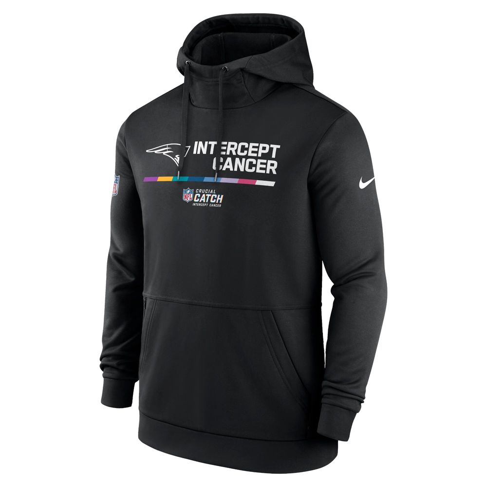 Men's Nike Black New England Patriots 2022 NFL Crucial Catch - Therma Performance Pullover Hoodie