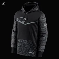 Men's Nike Black New England Patriots RFLCTV Chevron - Performance Pullover Hoodie