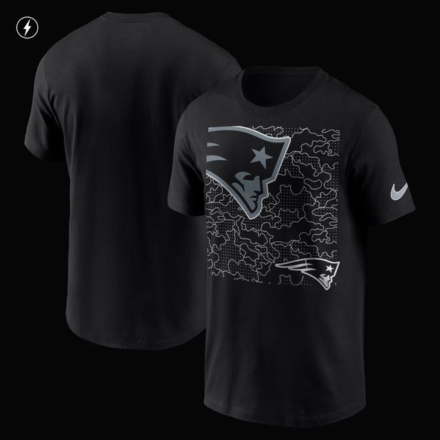 Nike Men's New England Patriots Reflective Long Sleeve T-Shirt - Black - XL Each