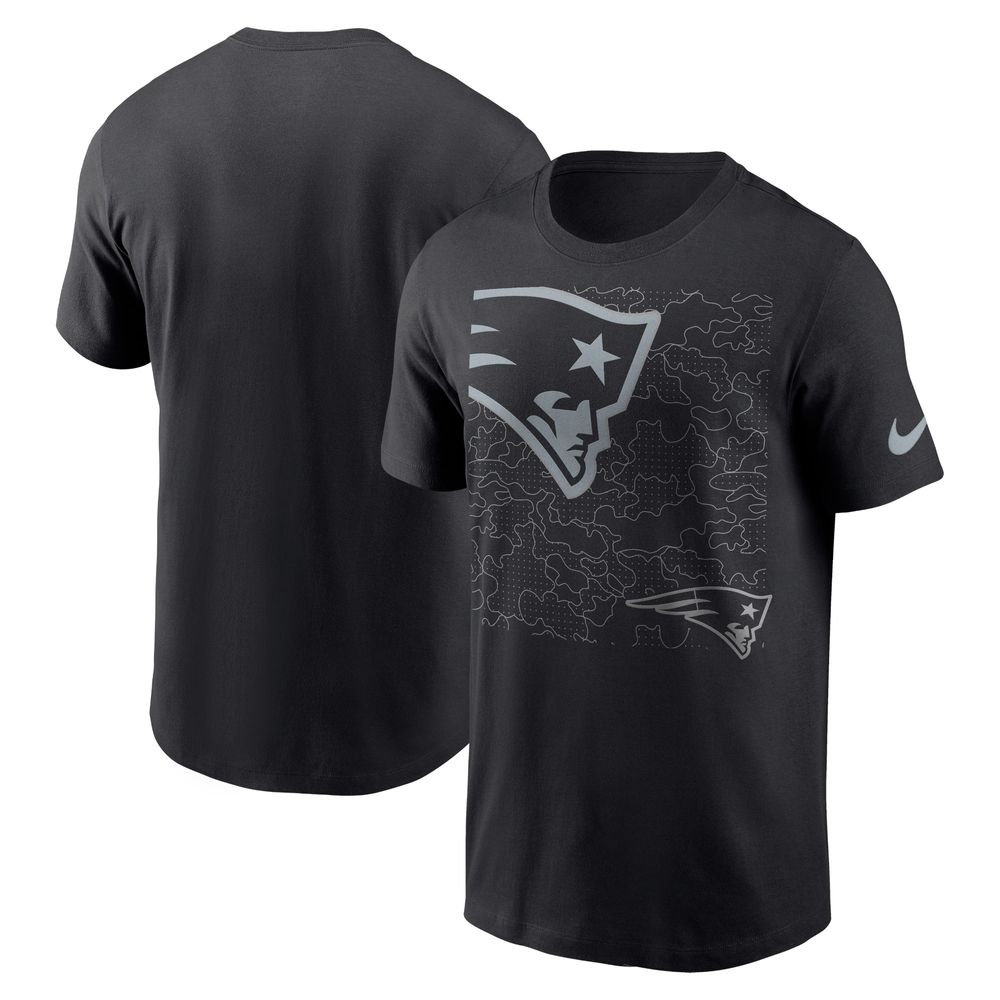 Nike Men's Nike Black New England Patriots RFLCTV Logo Crop - T-Shirt