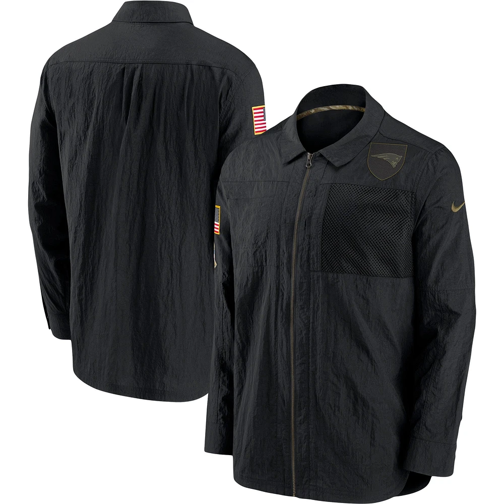 Veste Nike noire à fermeture éclair pour homme Salute To Service Sideline des New England Patriots