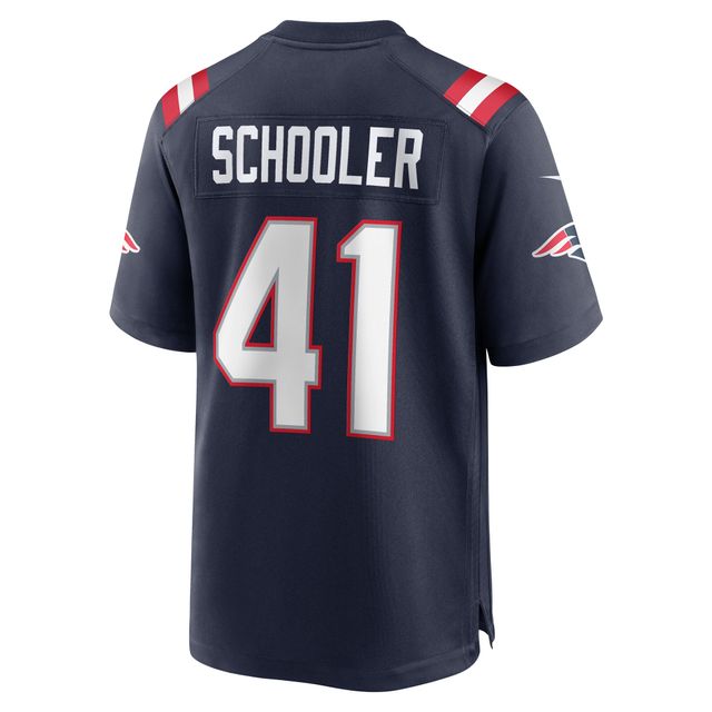 Maillot de joueur match des New England Patriots Nike Brenden Schooler pour homme, bleu marine