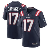 Men's Nike Bryce Baringer  Navy New England Patriots Team Game Jersey