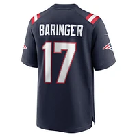 Maillot de match l'équipe Nike Bryce Baringer des New England Patriots pour homme, bleu marine