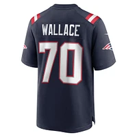 Men's Nike Caedan Wallace  Navy New England Patriots Game Jersey